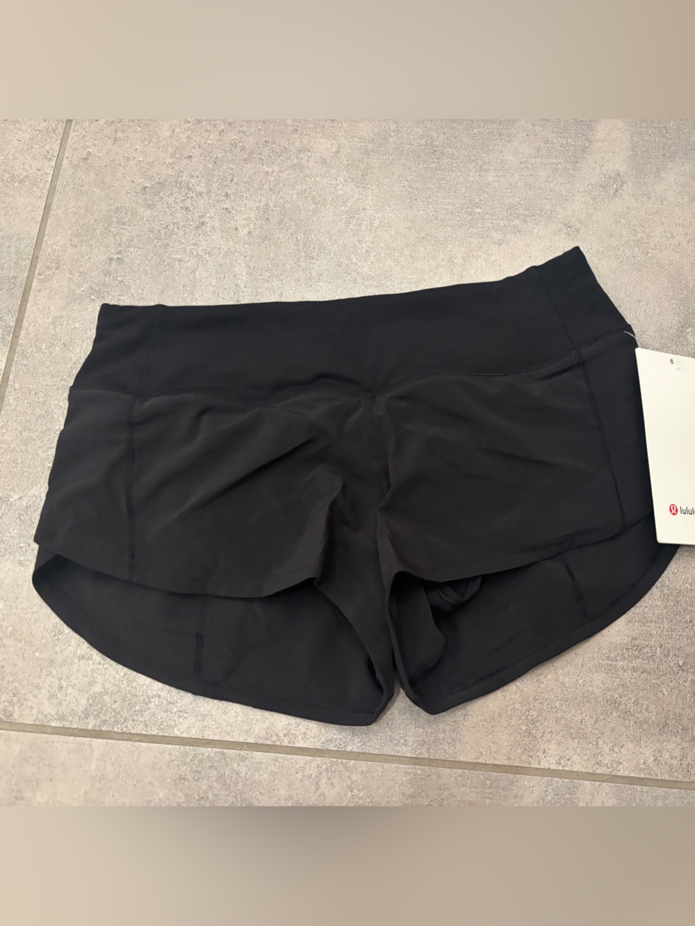 NWT Lululemon Black Speed Up Running Shorts sz2